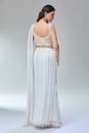 Divya Kanakia_Ivory Georgette Sequins, Apsara Greek Goddess Pre-draped Saree With Blouse _Online_at_Aza_Fashions