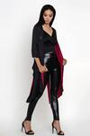 Buy_Angry Owl_Black Modal Open Neck Placement Owl Embroidered Cape _Online_at_Aza_Fashions