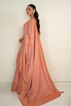 Shop_Safaa_Orange Vegan Silk Embroidery V-neck Clementine Designer Lehenga Set _at_Aza_Fashions