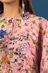 Buy Anamika Khanna Pink Embroidery Round Neck Floral Print Kurta Set Buy_Anamika Khanna_Pink Embroidery Round Neck Floral Print Kurta Set
