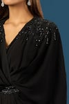 Buy_Tarun Tahiliani_Black Beads V-neck Embellished Dress _Online_at_Aza_Fashions