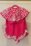 Shop_Rage Attire-Sweta Saria_Pink Embroidery Cape Blouse And Palazzo Set _at_Aza_Fashions