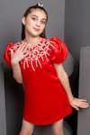 Buy_Hoity Moppet_Red Satin Beads Emily Bow Embroidered Dress 