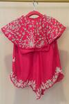 Buy_Rage Attire-Sweta Saria_Pink Embroidery Cape Blouse And Palazzo Set _Online_at_Aza_Fashions