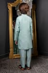 Shop_Hoity Moppet_Green Cotton, Silk Embroidery Mint Kurta Set _at_Aza_Fashions