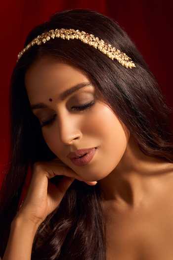 Buy_Nazaakat By Samara Singh_Red Ruby Kundan Mathapatti _Online_at_Aza_Fashions