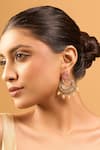 Buy_Nazaakat By Samara Singh_Pink Zari Kundan Brass Earrings _at_Aza_Fashions