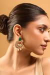 Buy Nazaakat By Samara Singh Green Zari Kundan Brass Earrings at Aza Fashions Buy_Nazaakat By Samara Singh_Green Zari Kundan Brass Earrings _at_Aza_Fashions