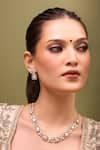 Buy_Nazaakat By Samara Singh_White Zari Kundan Brass Necklace And Earring Set _at_Aza_Fashions