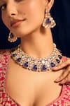 Buy_Nazaakat By Samara Singh_Blue Zari Kundan Brass Jewelry Set 