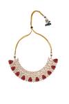 Buy_Nazaakat By Samara Singh_Red Ruby Kundan Necklace Set 
