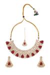 Shop_Nazaakat By Samara Singh_Red Ruby Kundan Necklace Set _at_Aza_Fashions