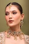 Buy_Nazaakat By Samara Singh_Green Zari Kundan Necklace Set _at_Aza_Fashions