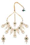 Shop_Nazaakat By Samara Singh_Green Zari Kundan Necklace Set _at_Aza_Fashions