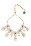 Shop_Nazaakat By Samara Singh_Green Zari Kundan Necklace Set 