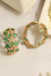 Shop_Ruby Raang_Green Stones Natural Earrings _at_Aza_Fashions