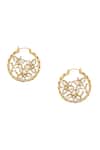 Buy_Ruby Raang_Multi Color Embroidery, Stones Moissanite Diamond Earrings _Online_at_Aza_Fashions