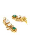 Buy_Ruby Raang_Gold Plated Stones Natural Antique Finish Earrings And Necklace Set _Online_at_Aza_Fashions