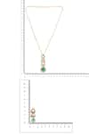 Ruby Raang_Gold Plated Stones Natural Antique Finish Earrings And Necklace Set _at_Aza_Fashions