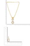 Ruby Raang_Gold Plated Stones Kundan Antique Finish Earrings And Necklace Set _Online_at_Aza_Fashions