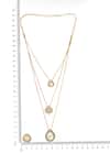 Ruby Raang_Gold Plated Kundan Antique Finish Earrings And Dew Drop Necklace Set _at_Aza_Fashions