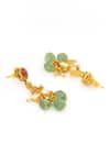 Ruby Raang_Gold Plated Stones Natural Antique Finish Earrings And Choker Necklace Set _Online_at_Aza_Fashions