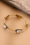 Shop_Ruby Raang_Gold Plated Gemstones Kundan Bracelet _at_Aza_Fashions