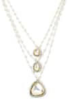 Ruby Raang_Silver Plated Beaded Layered Kundan Necklaces _Online_at_Aza_Fashions