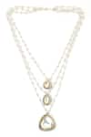 Shop_Ruby Raang_Silver Plated Beaded Layered Kundan Necklaces _Online_at_Aza_Fashions