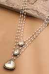 Shop_Ruby Raang_Silver Plated Beaded Layered Kundan Necklaces _at_Aza_Fashions