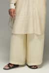 Buy_Urvashi Kaur_White Cotton, Linen Sirius Pant _Online_at_Aza_Fashions
