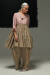 Buy_Urvashi Kaur_Gray Cotton Flint Pant _at_Aza_Fashions