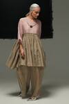 Buy_Urvashi Kaur_Gray Cotton Flint Pant _Online_at_Aza_Fashions