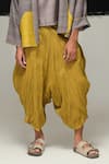Buy_Urvashi Kaur_Green Ramie, Linen Designer Pant _Online_at_Aza_Fashions