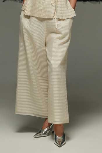 Urvashi Kaur_Cream Maheshwari, Silk Handwoven Pant _Online_at_Aza_Fashions