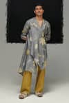 Buy_Urvashi Kaur_Green Cotton, Linen Designer Sten Pant _at_Aza_Fashions