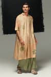 Buy Urvashi Kaur Orange Tussar, Silk Rust Eco Printed Kurta at Aza Fashions Buy_Urvashi Kaur_Orange Tussar, Silk Rust Eco Printed Kurta _at_Aza_Fashions