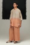 Buy_Urvashi Kaur_Orange Linen Rust Handwoven Aron Pant _Online_at_Aza_Fashions