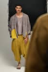 Buy_Urvashi Kaur_Gray Silk Designer Handwoven Mulberry T-shirt _Online_at_Aza_Fashions