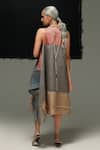 Shop_Urvashi Kaur_Linen Round Neck Multicolor Handwoven Dress _at_Aza_Fashions