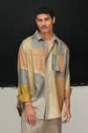 Shop_Urvashi Kaur_Tussar, Silk Multicolor Hand Woven Shirt _Online_at_Aza_Fashions