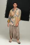 Buy_Urvashi Kaur_Tussar, Silk Multicolor Hand Woven Shirt _at_Aza_Fashions