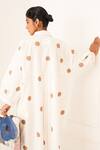 Buy_OFRIDA_White Cotton Collared Latte Polka Dress _Online_at_Aza_Fashions