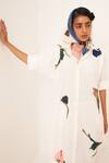 Shop_OFRIDA_White Cotton Embroidery Collared Sicily Brunch Dress _Online_at_Aza_Fashions