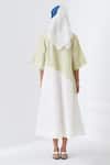 Shop_OFRIDA_White Cotton V-neck Designer Yin Aline Limon Dress _at_Aza_Fashions