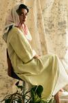 Shop_OFRIDA_White Cotton V-neck Designer Yin Aline Limon Dress _Online_at_Aza_Fashions