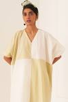 Shop_OFRIDA_White Cotton V-neck Limon Kaftan Set _Online_at_Aza_Fashions