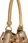 Tarun Tahiliani_Gold Tassels Leather Bucket Bag _Online_at_Aza_Fashions