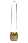 Shop_Tarun Tahiliani_Gold Tassels Leather Bucket Bag _at_Aza_Fashions