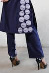 Buy_Saksham & Neharicka_Navy Cotton, Silk Applique Round Neck Blue Kurta Set 
